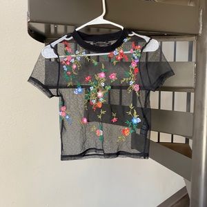 Urban outfitters mesh flower shirt size L